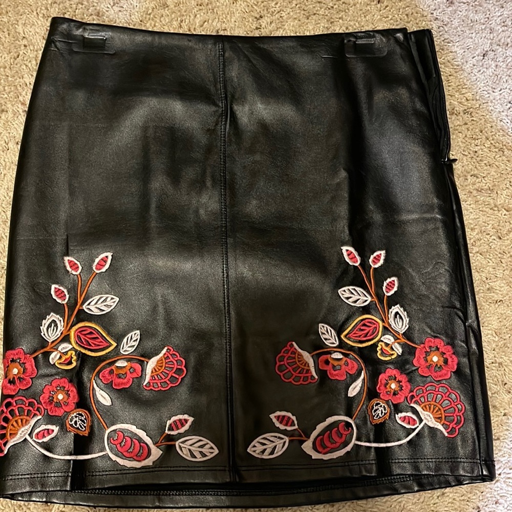 Black leather skirt
